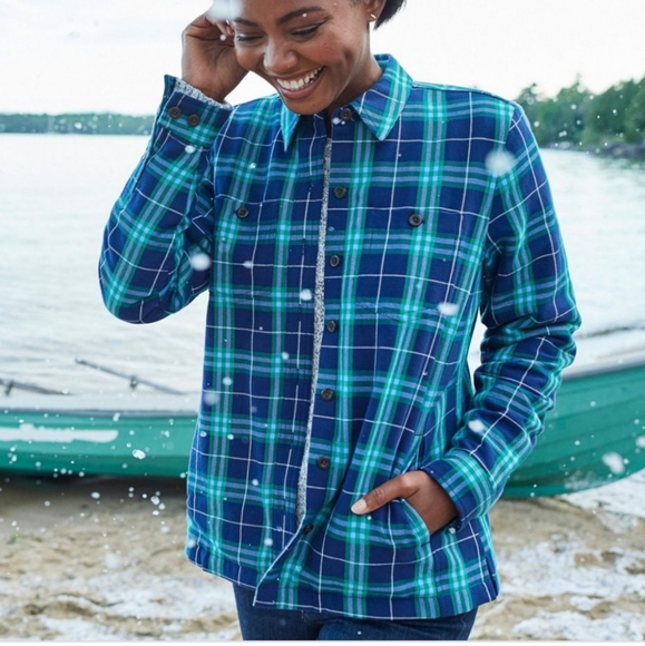 Ll Bean Primaloft Shirt Jacket Plaid 